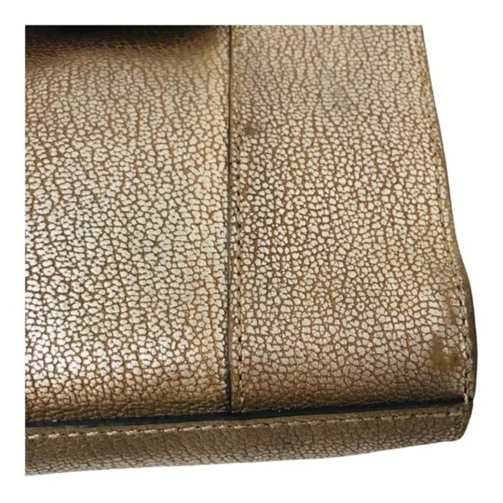 Rebecca Minkoff Metallic Gold Leather Crossbody Bag Small Shoulder Tote Bag Good